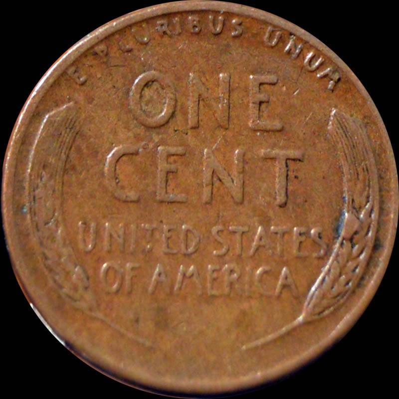 1955-Lincoln-Wheat-Cent-With-Cud/Die-Chip-On-Reverse