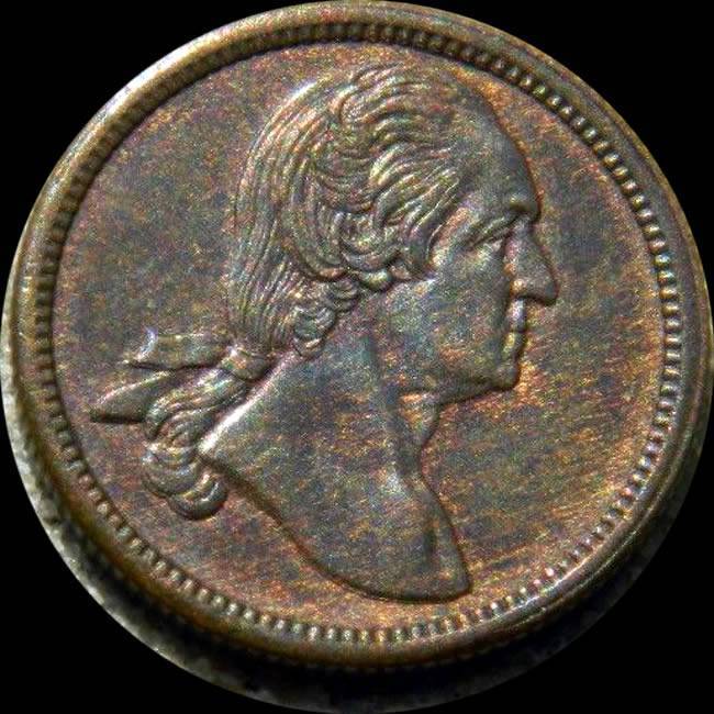 1864-Philadelphia-Fair-Token,-Struck-On-1864-Bronze-Indian-Head-Cent-Flan