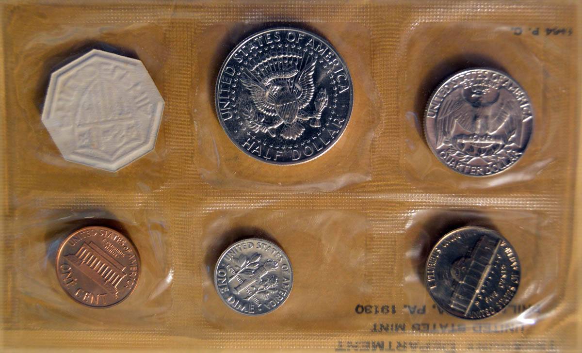1964-Proof-Set-W/Accented-Hair-Kennedy