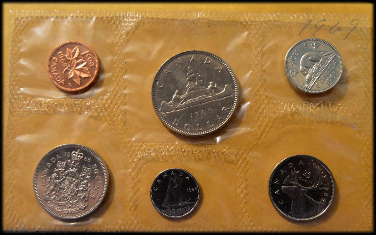 5-Canadian-Mint-Sets.--1968-1971.--Won-For-$14!