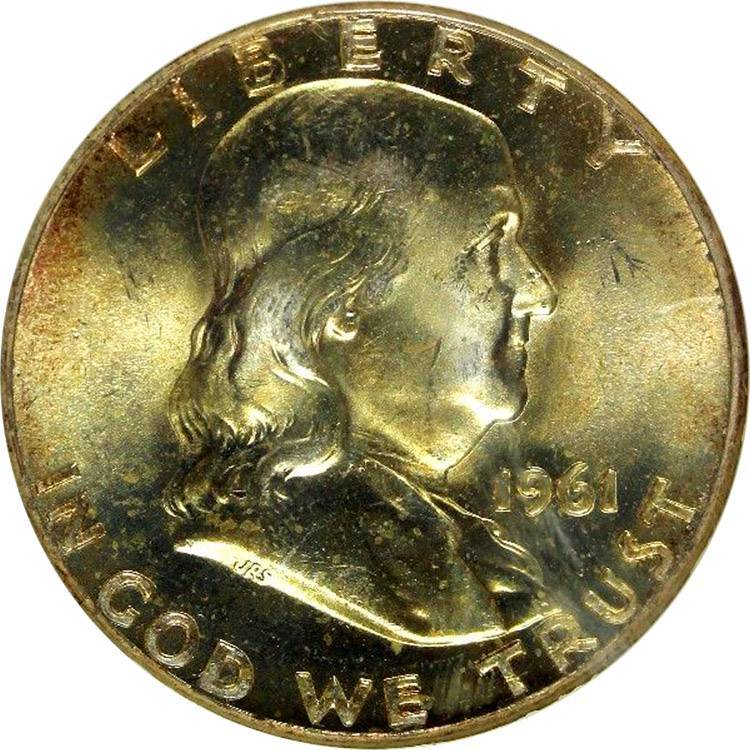 1961-Franklin-Half-Dollar-Guess-The-Grade-Vs.-NGC,-Nice-Toning!