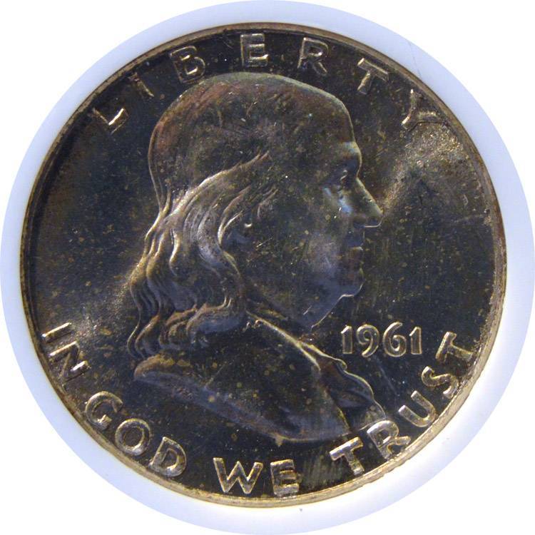 1961-Franklin-Half-Dollar-Guess-The-Grade-Vs.-NGC,-Nice-Toning!