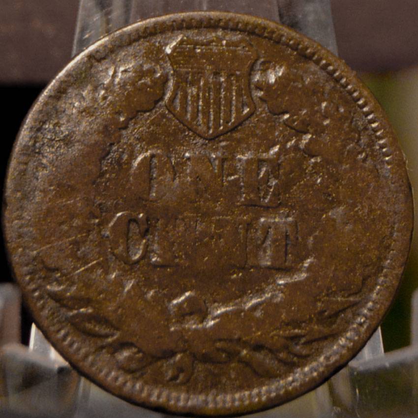 Counterstamped-Combo:-1870-Shield-Nickel-&-1871-Indian-Head-Cent-Same-Stamp
