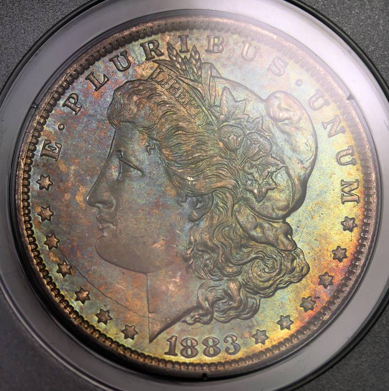 1883-O-Morgan,-Wicked-Die-Cracks,-Toning,-You-Vs.-PCGS