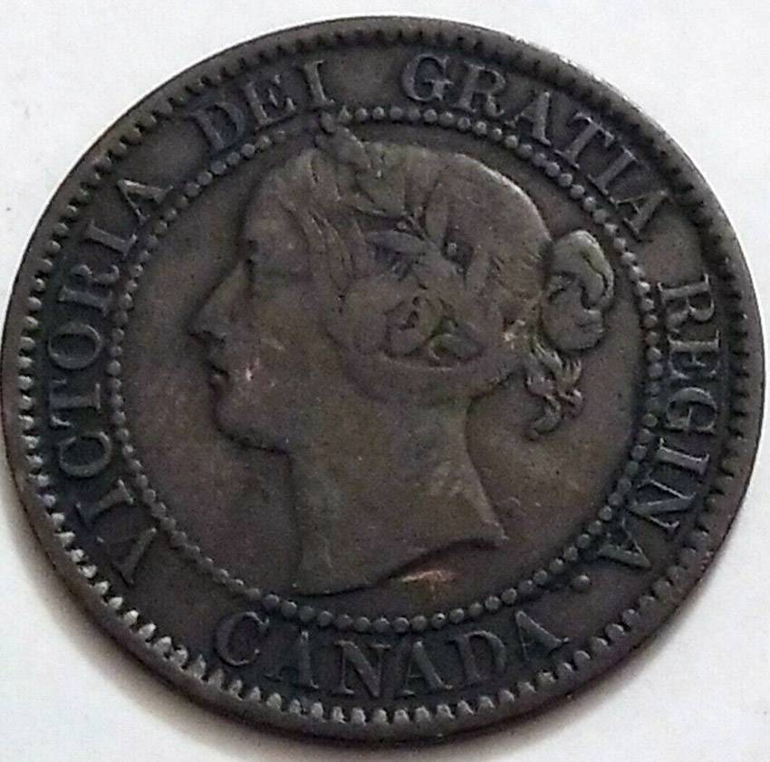 1859-Victoria-Large-Cent---Reverse-Struck-Through-Grease-On-Date?