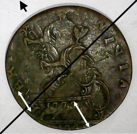 1775-British-Half-Penny-Double-Strike-Coin!