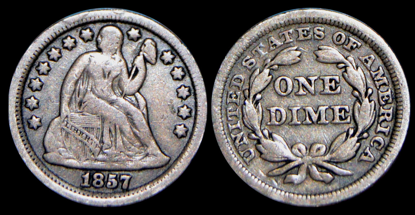 1857-Liberty-Seated-Dime-For-Grading