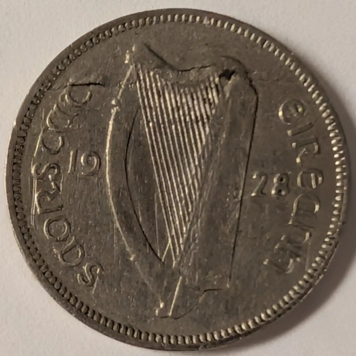 1928-Irish-6-Pence-Km#5---Retained-Lamination-Peel?-Opinions-Appreciated
