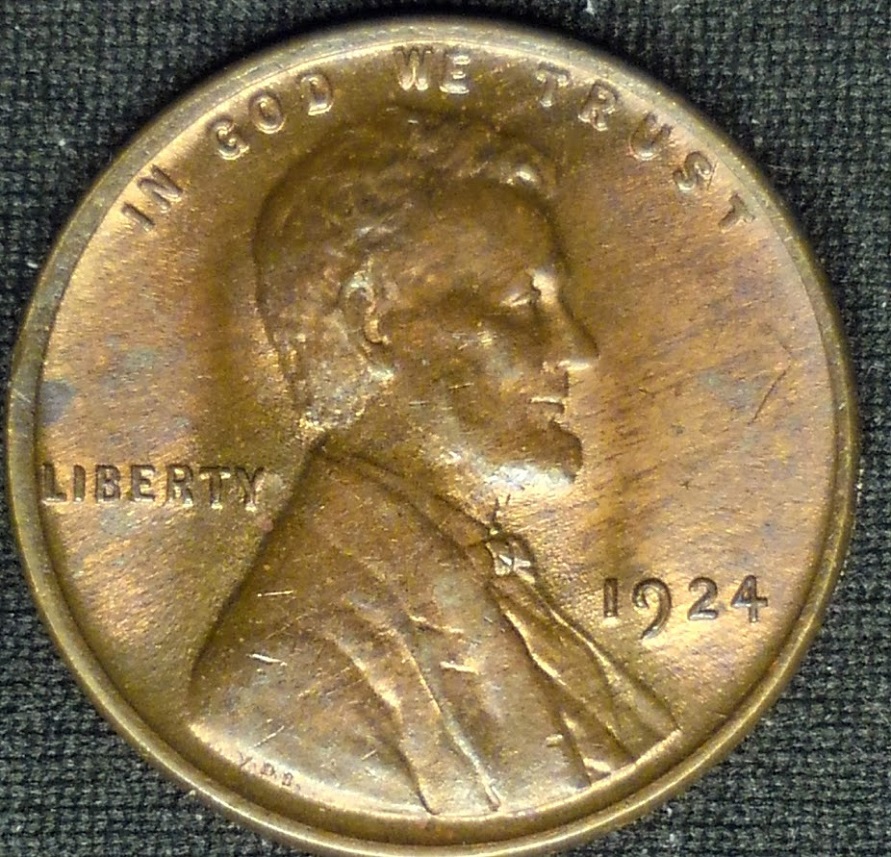 1924-P-1-DR-001-Lincoln-Cent,-Au/Ms-BN