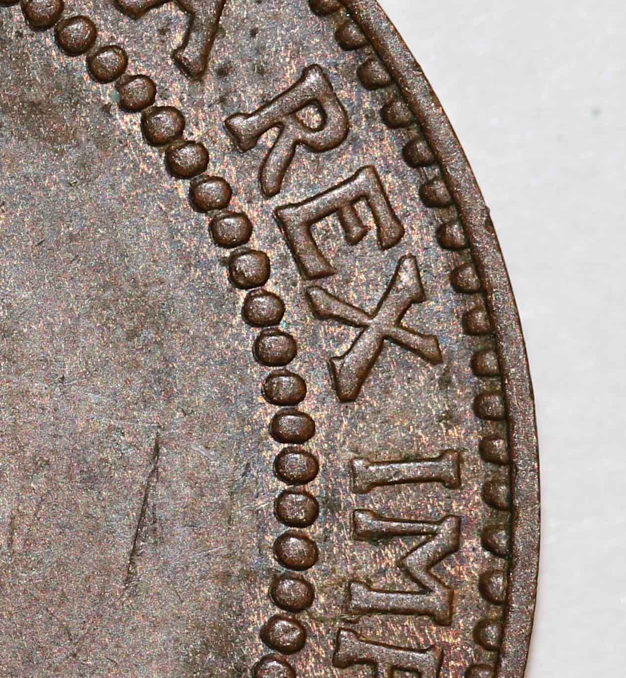 Canada-Large-Cent,-1909-With-Tripled-Letters