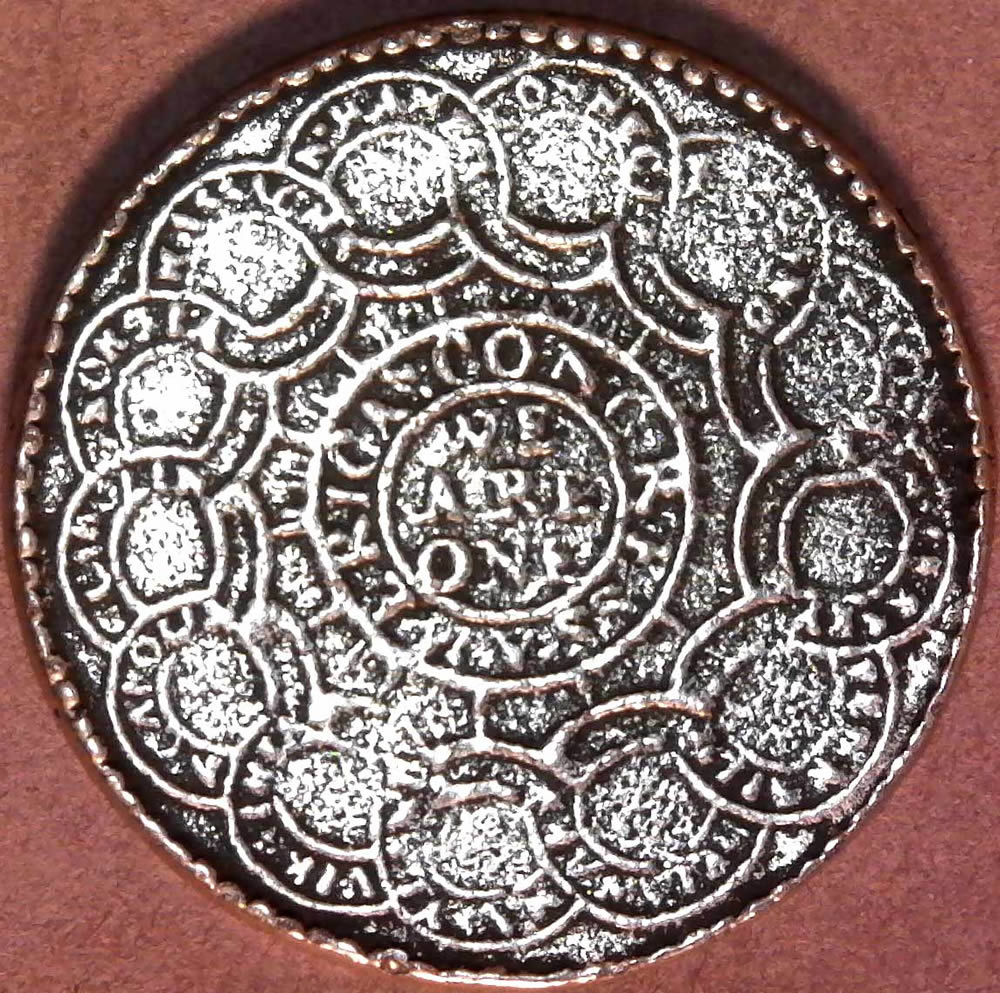 1776-$1-Continental-Curency,-Pewter-Coin
