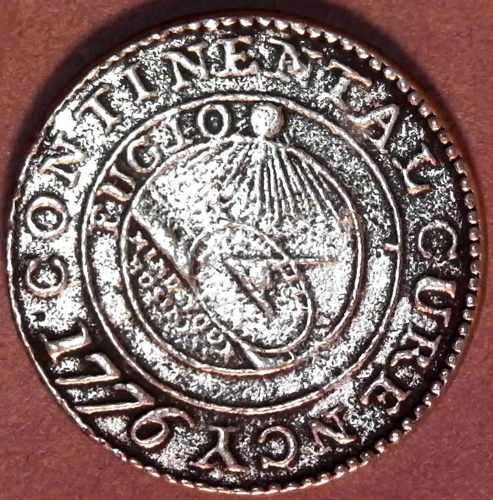 1776-$1-Continental-Curency,-Pewter-Coin