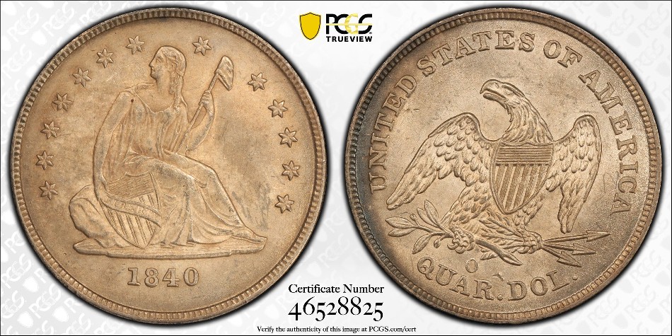 1840-O-No-Drapery-Liberty-Seated-Quarter-For-Grading