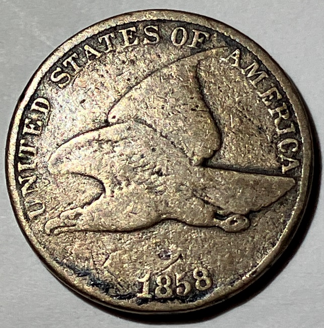1858-Flying-Eagle-Cent-Large-Letters-With-Slag-Inclusion