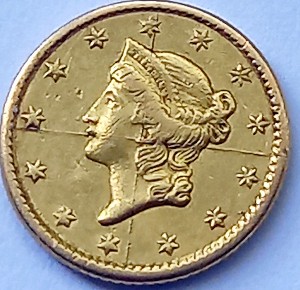One-Gold-Dollar-1850---Lines-Through-Design?