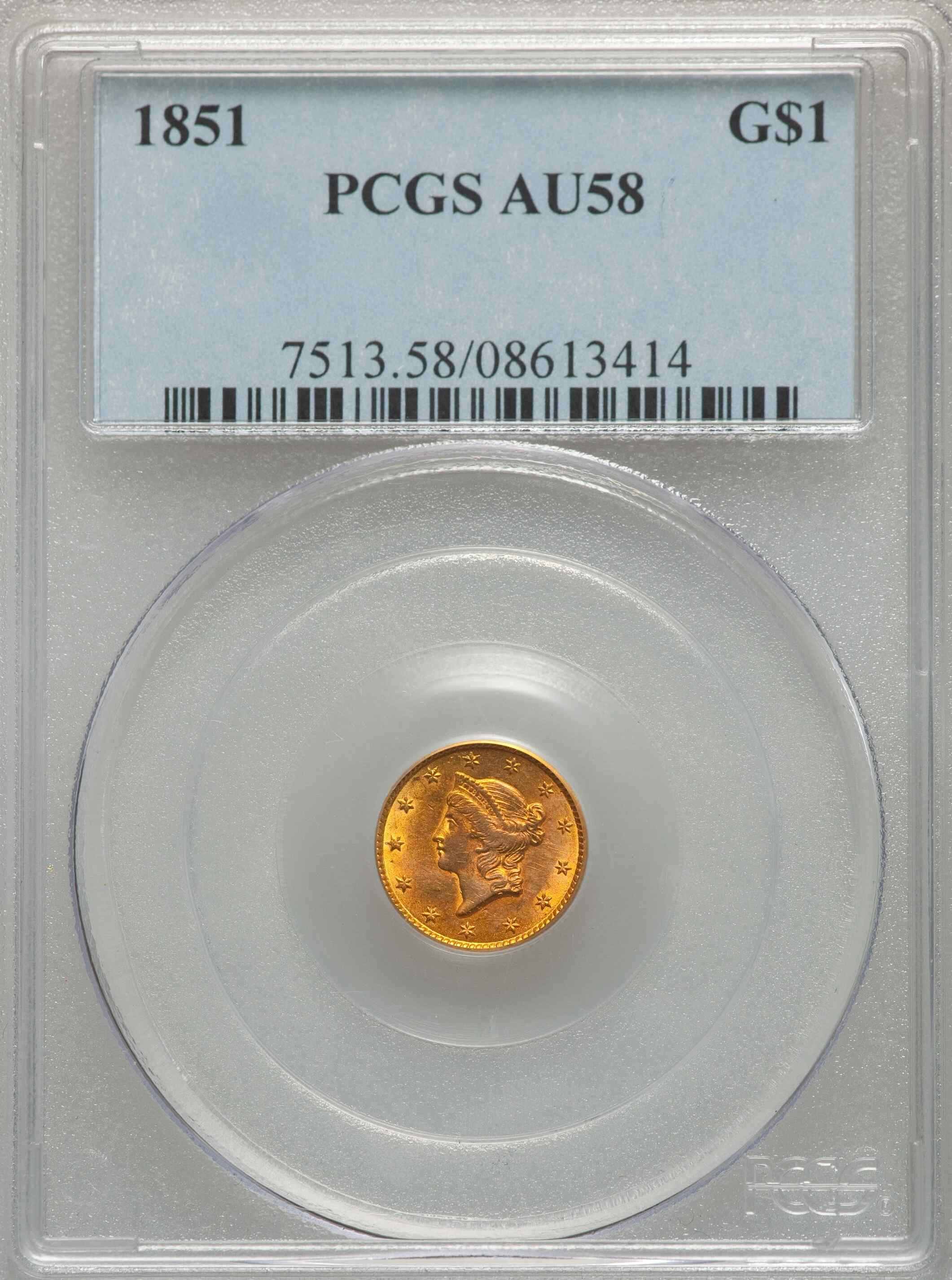 1851-$1-Gold-PCGS:-Trueview-Vs-Honest-Undoctored-Pics