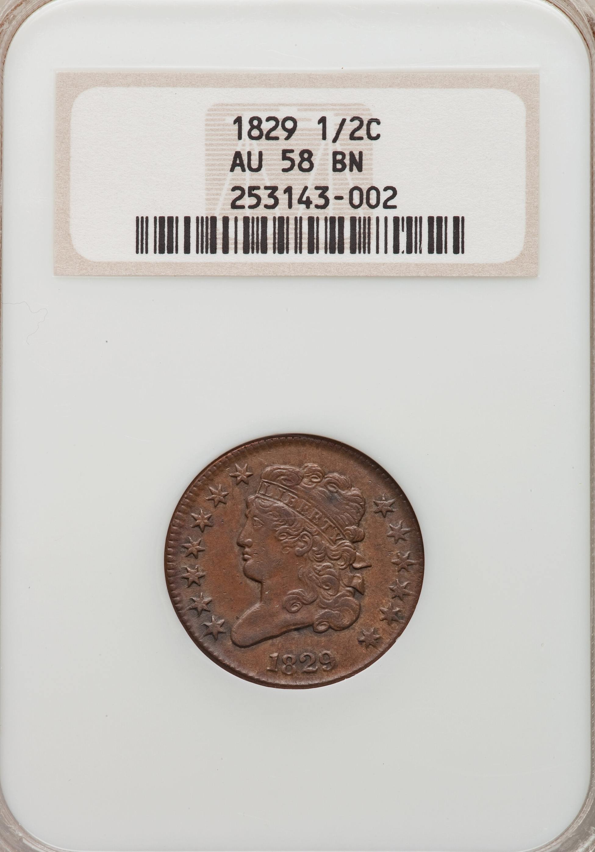 1829-Classic-Head-Half-Cent-NGC:-Lowest-Coin-Of-The-Realm