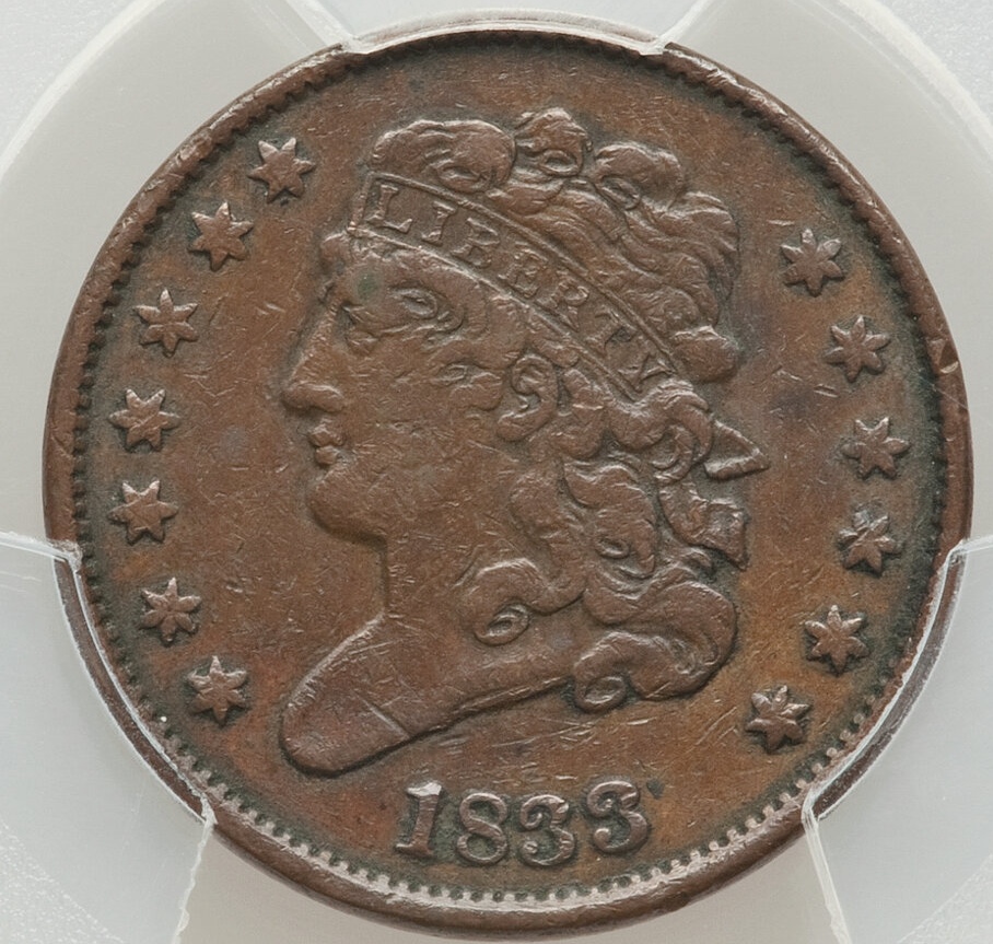 1833-Half-Cent-PCGS:-Pretty-But-Kinda-Scratchy