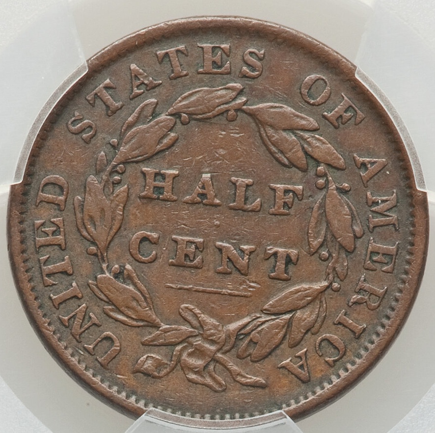 1833-Half-Cent-PCGS:-Pretty-But-Kinda-Scratchy