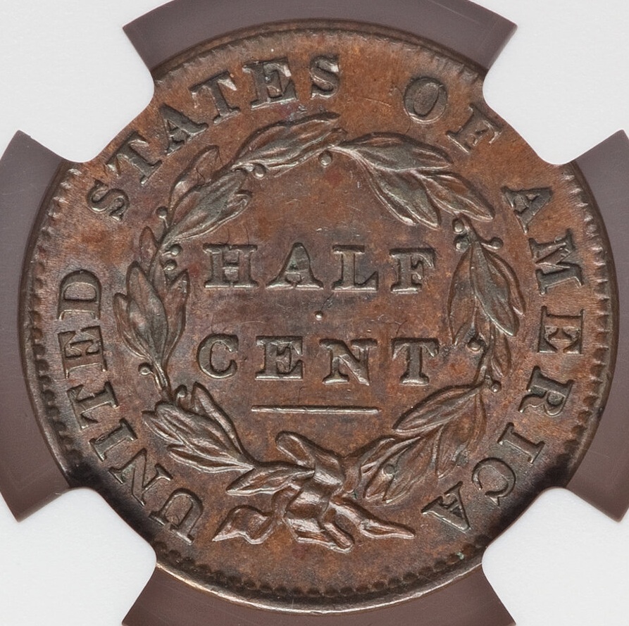 1832-Half-Cent-NGC:-Some-Mild-Facial-Acne