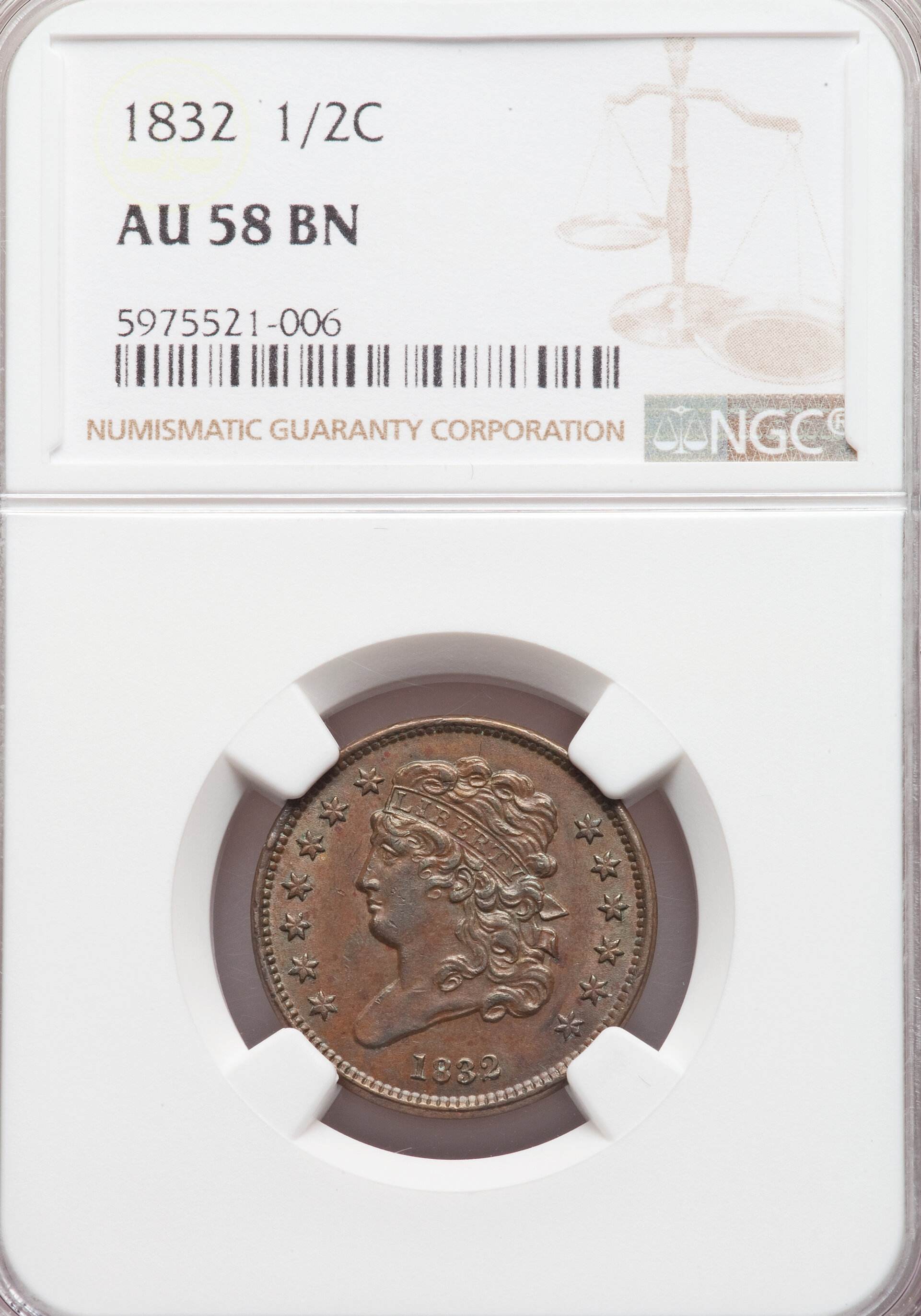 1832-Classic-Head-Half-Cent-NGC:-A-Passable-Specimen