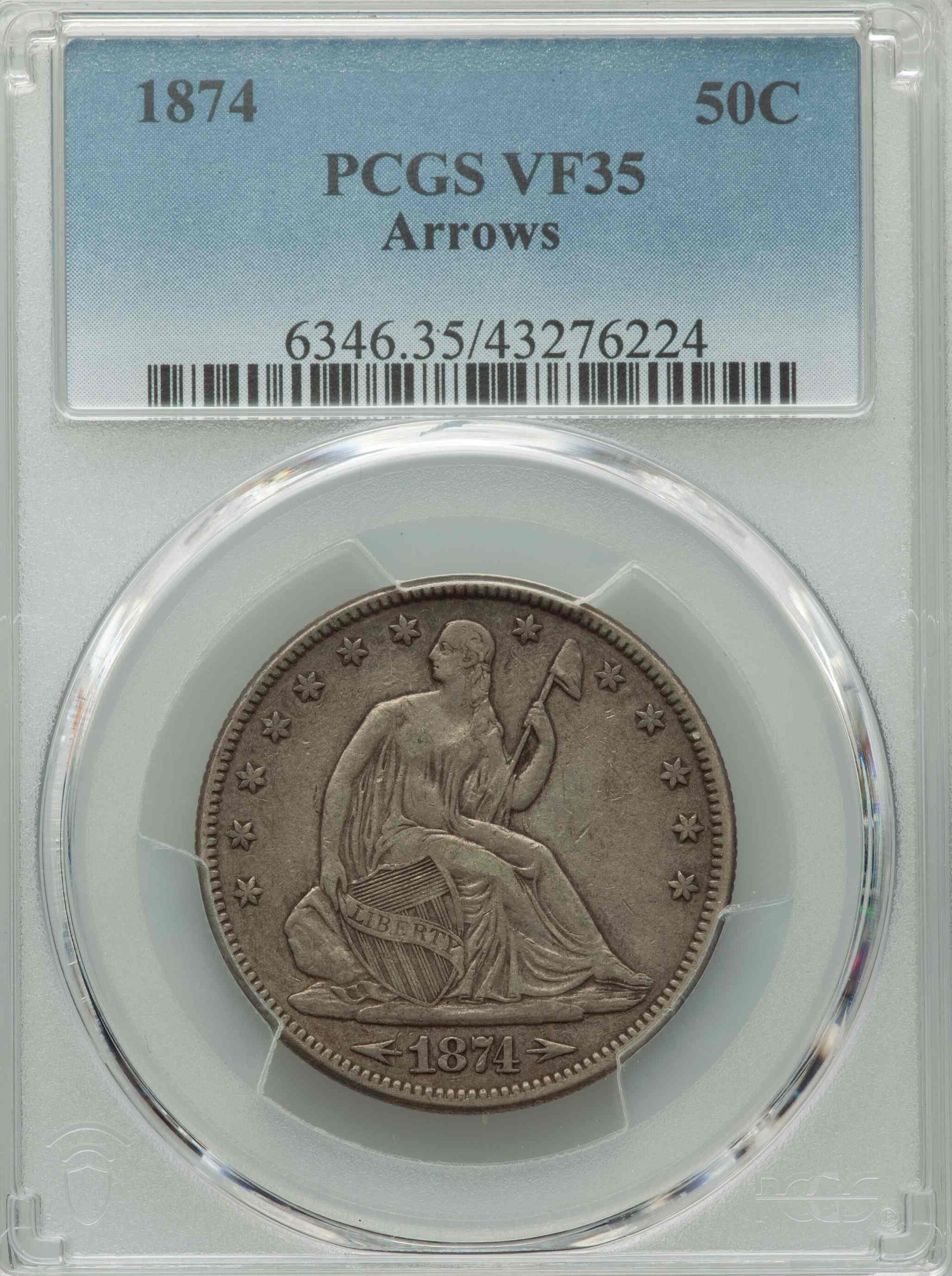 1874-Seated-Liberty-Half-PCGS:-Common-But-Comely