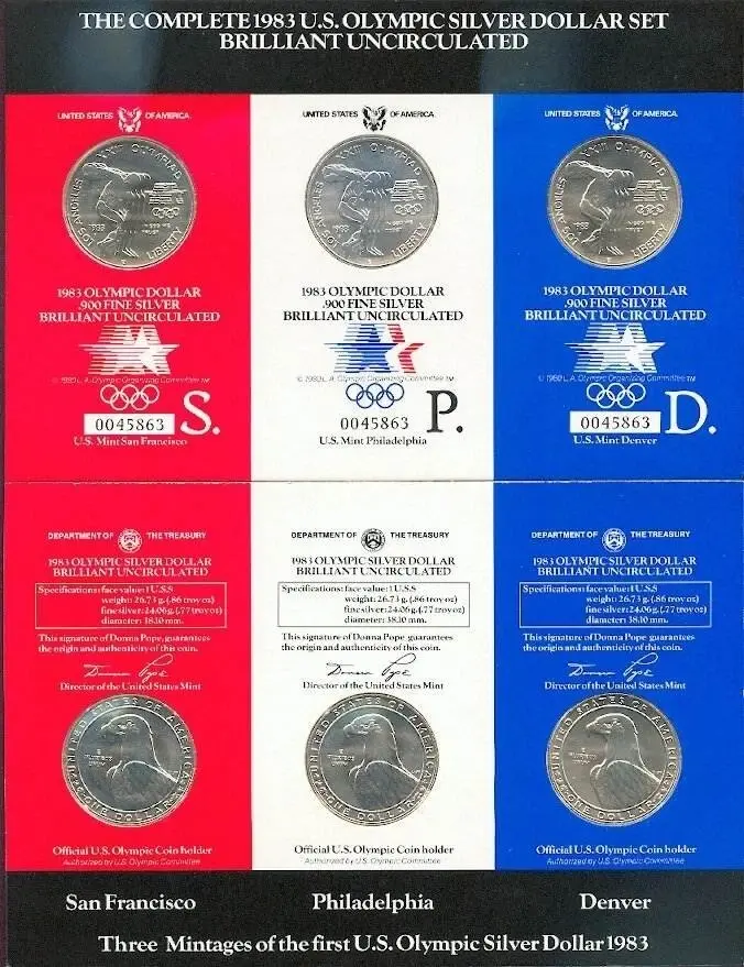 1983-&-1984-Olympic-Dollars-In-Seldom-Seen-Holders