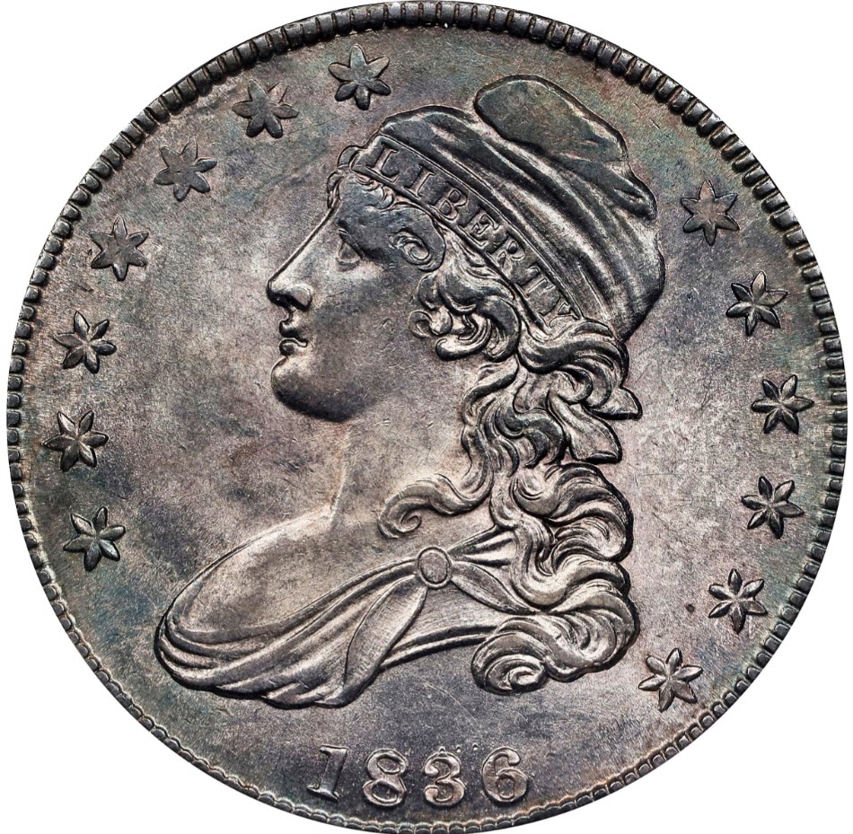 Gtg:-1836-O-123-Bust-Half-Dollar
