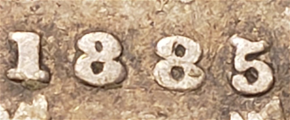 1885-5-Cent---Large/Small?-Repunch