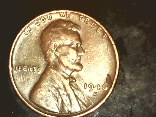 1946-D--Cent-Struck-Thru-Debris-Or-Defective-Planchet