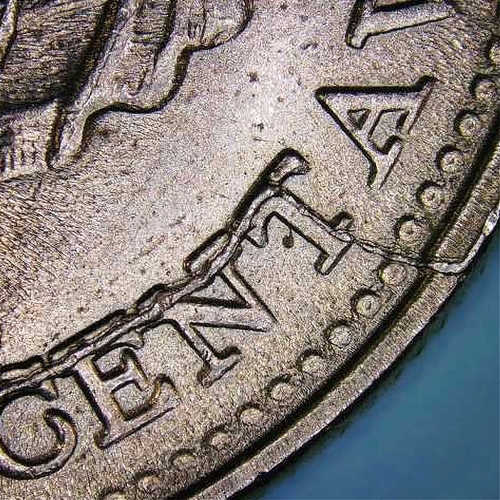 Colombia-1966-50-Centavos-Retained-Die-Break