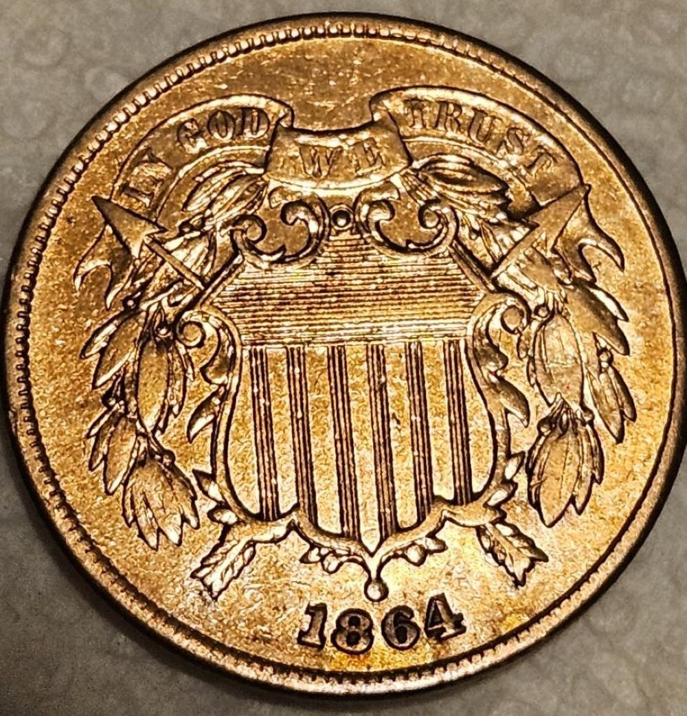 1864-2-Cent-Red-For-Grading-And-Opinions
