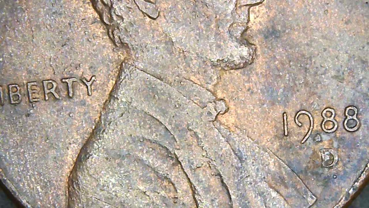 1988-D-Penny,-With-Bubbly-Surface?-Or-PMD