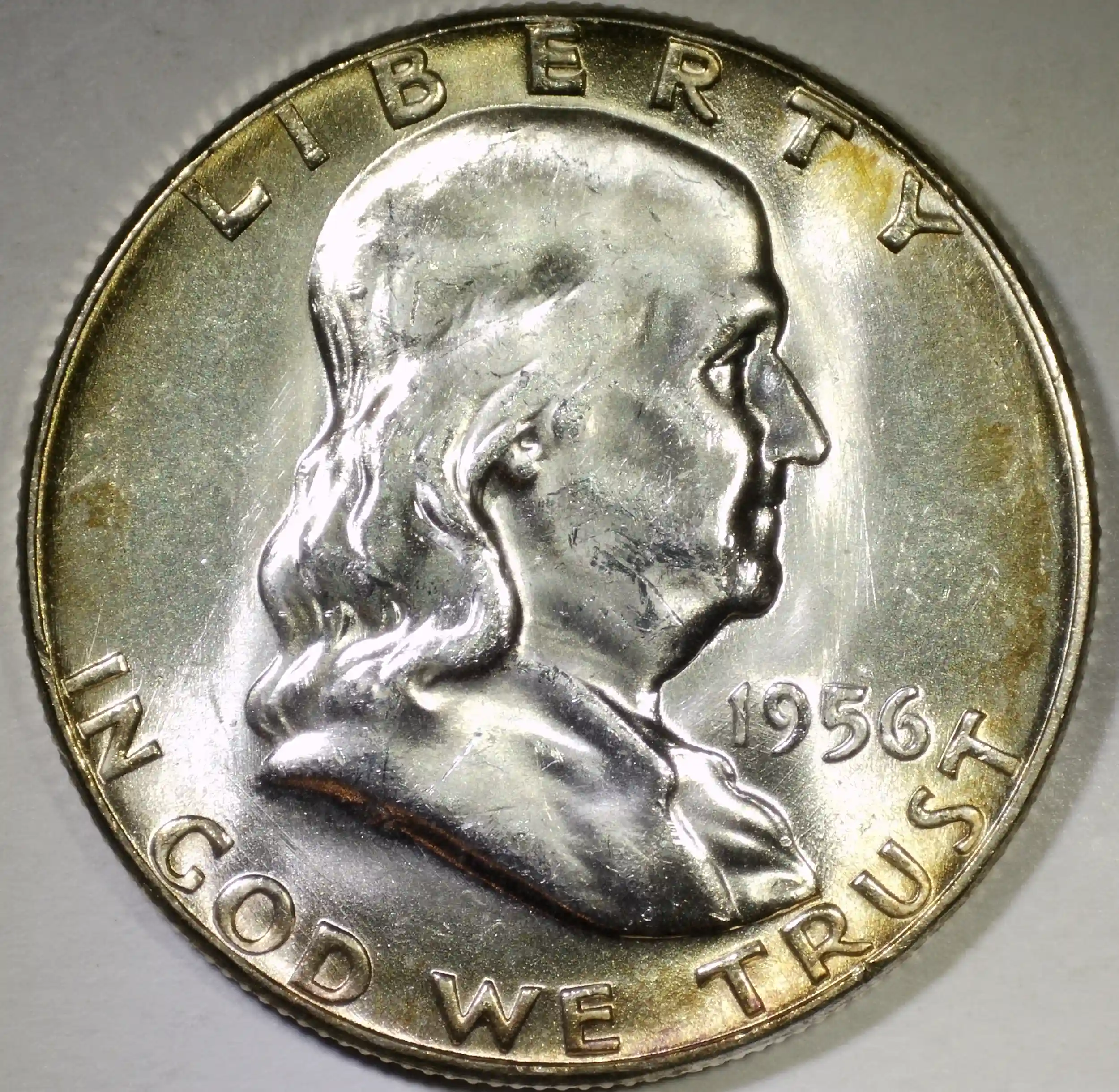1956-Franklin-Half-Dollar---Reverse-Doubled