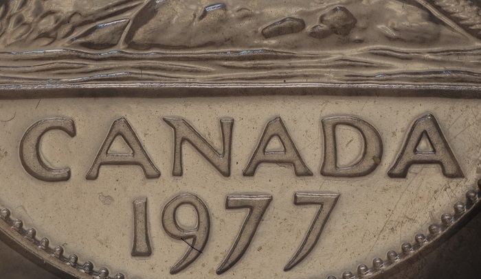 1977-Canada-5-Cent-Coin-Strike-Doubled