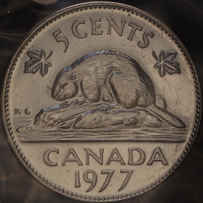 1977-Canada-5-Cent-Coin-Strike-Doubled