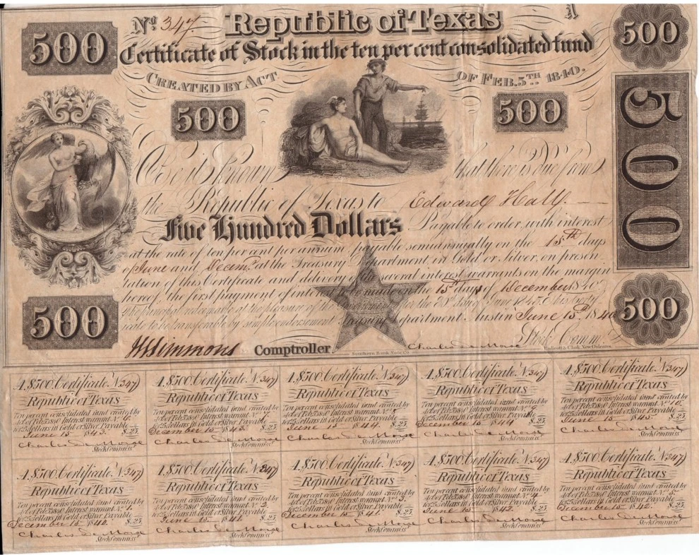 Republic-Of-Texas-Bonds