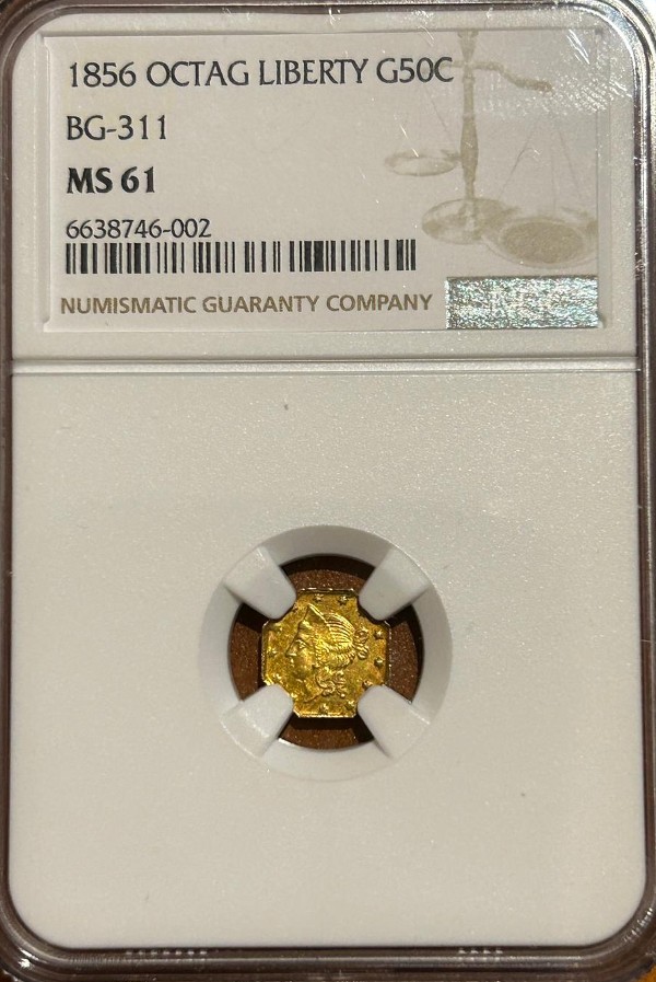 1856-Octagonal-Liberty-50-Cents-Bg-311-MS-61