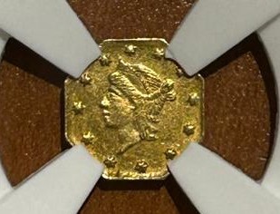 1856-Octagonal-Liberty-25-Cents-Bg-111-MS-62-Thoughts-Please