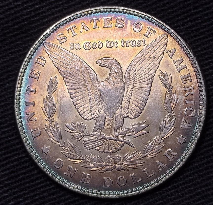 1884-Morgan-Dollar-Decent-Toning-;-Worth-Grading?