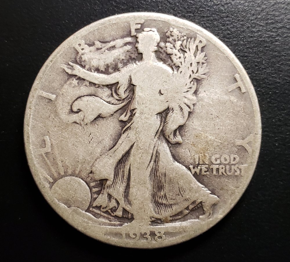 1938-D-Walking-Liberty-Half---Rare-For-Grade?