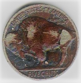 1913-Buffalo-Nickel-Badly-Corroded-And-Damaged