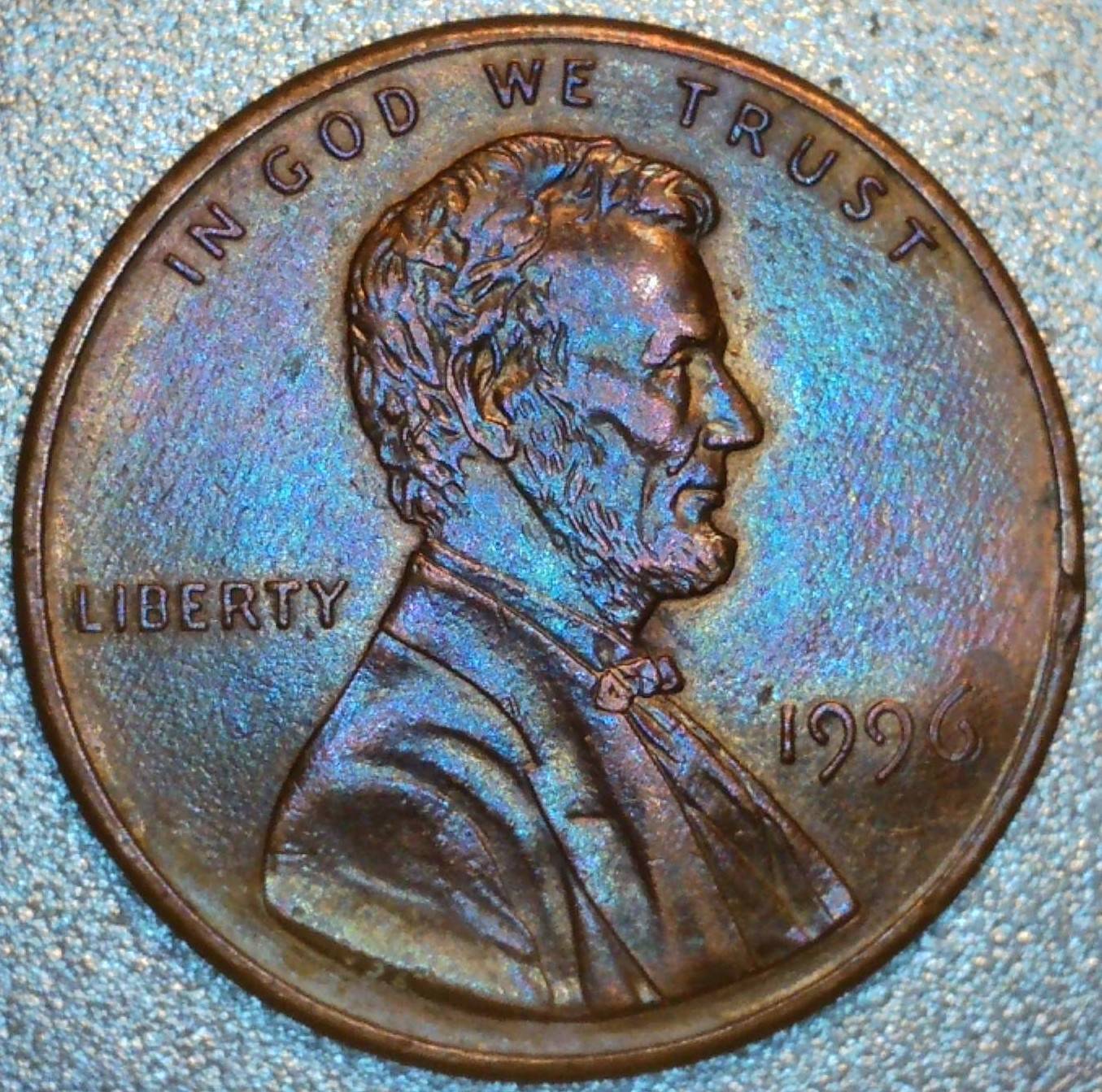 1996-Lincoln-Cent-With-Rainbowing,-Real-Or-Fake?