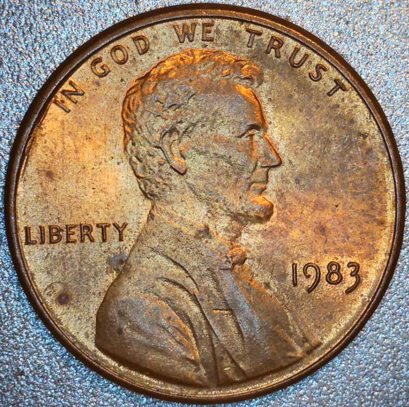 1983-Lincoln-Cent,-Die-Cracks-And-Possible-Cud