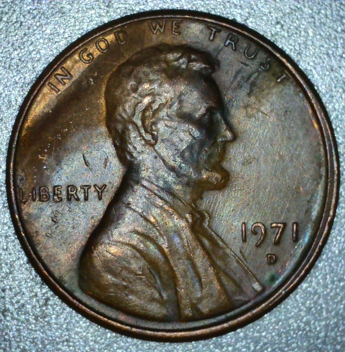 1971-D-Lincoln-Penny-Weighing-3.36-Grams