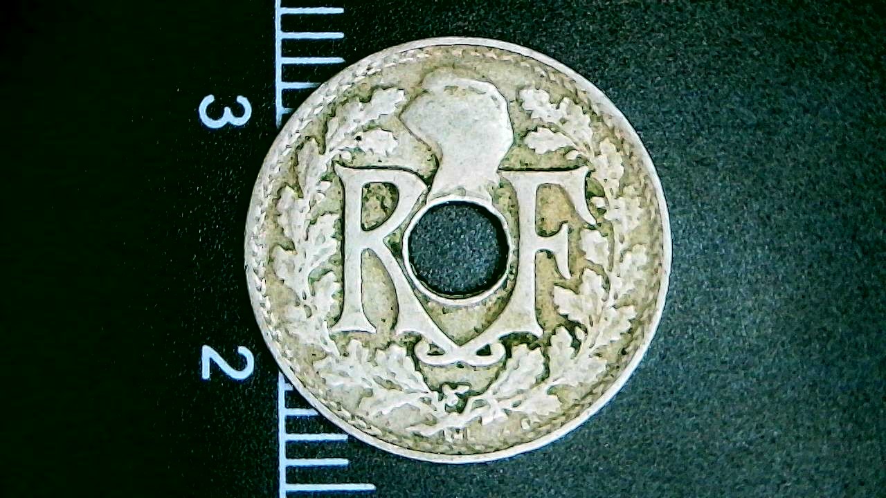 1922-Coin-Has-Error-Tilted-Die-Id:-France,-5-Centimes