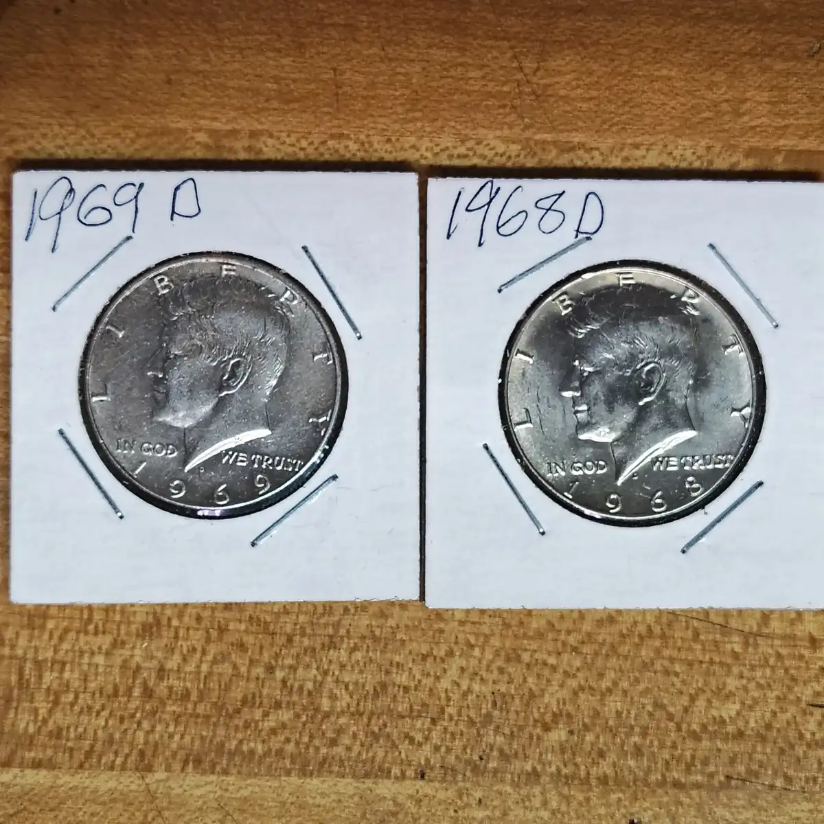 1968-D,-1969-D-#2-Kennedy-Half-Dollars