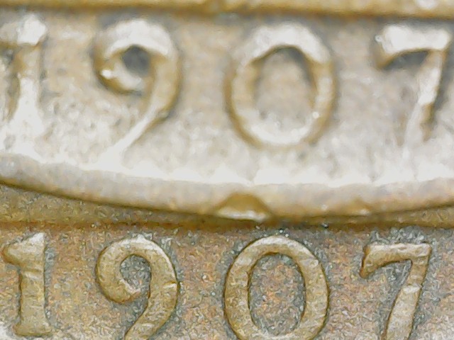 1907-Ridged--Numbers-On-UK-Penny