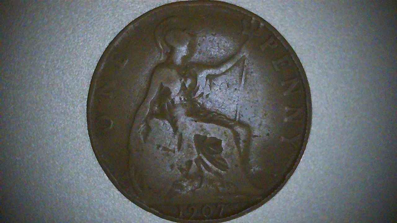 1907-Ridged--Numbers-On-UK-Penny