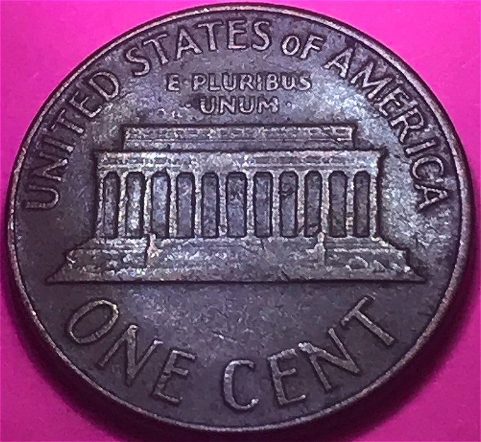 1964-D-Lincoln-Memorial-Penny-Lamination-Peel-Or-PMD